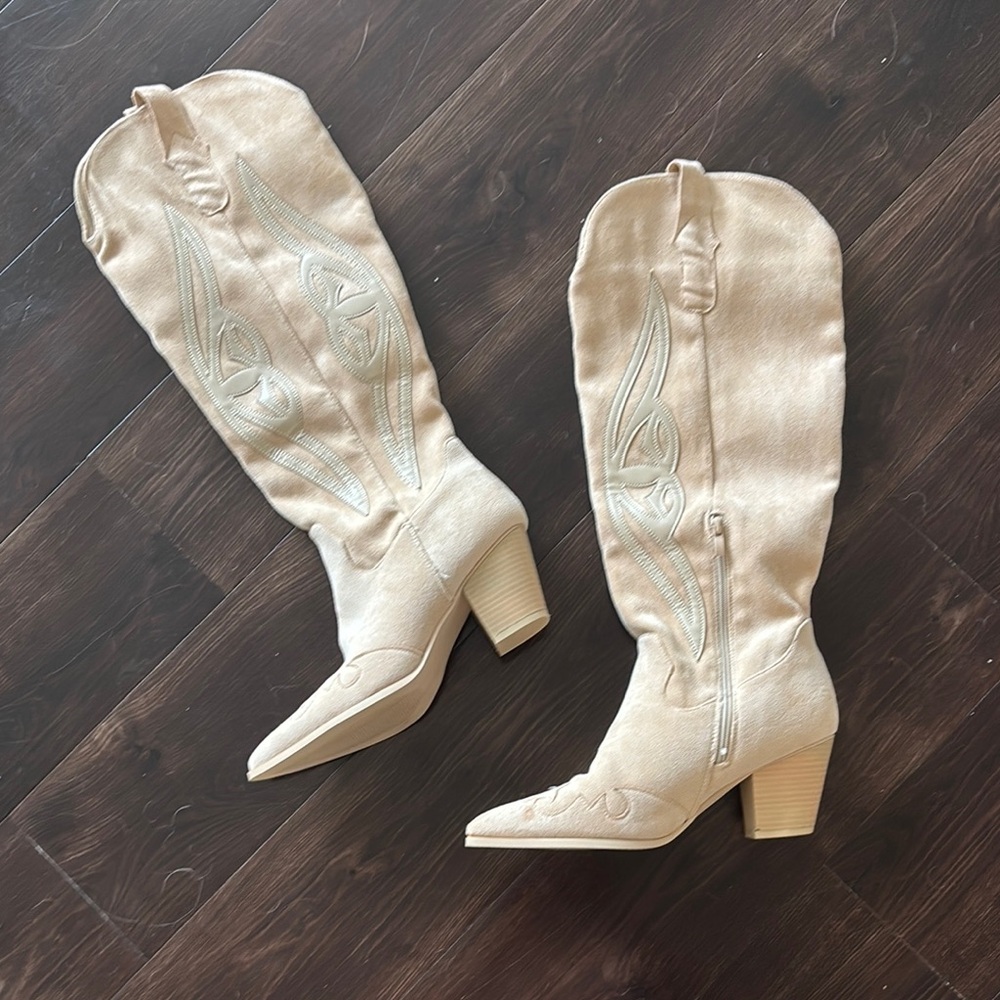 Women's Beige Western cow boy Boots